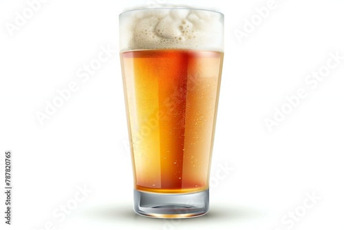 Glass of beer with foam isolated on white background,  Vector illustration