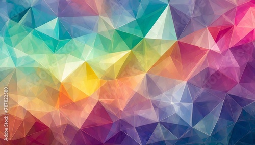 Rainbow Triangulation  Abstract Low Poly Polygonal Background 
