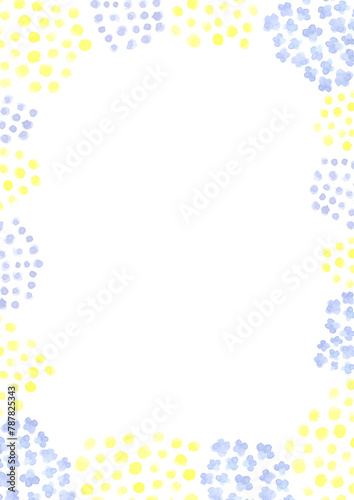 水彩で描いた水玉模様のフレーム © yokoobata