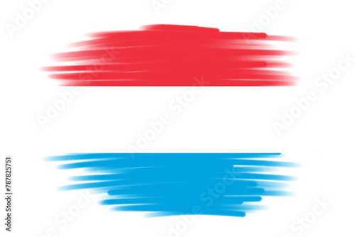 brush flag LUXEMBOURG transparent background, luxembourg brush watercolour flag design template element PNG file luxembourg flag