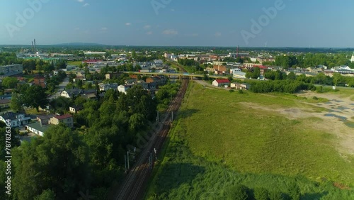 Panorama Viaduct Over The Tracks Radomsko Wiadukt Aerial View Poland photo