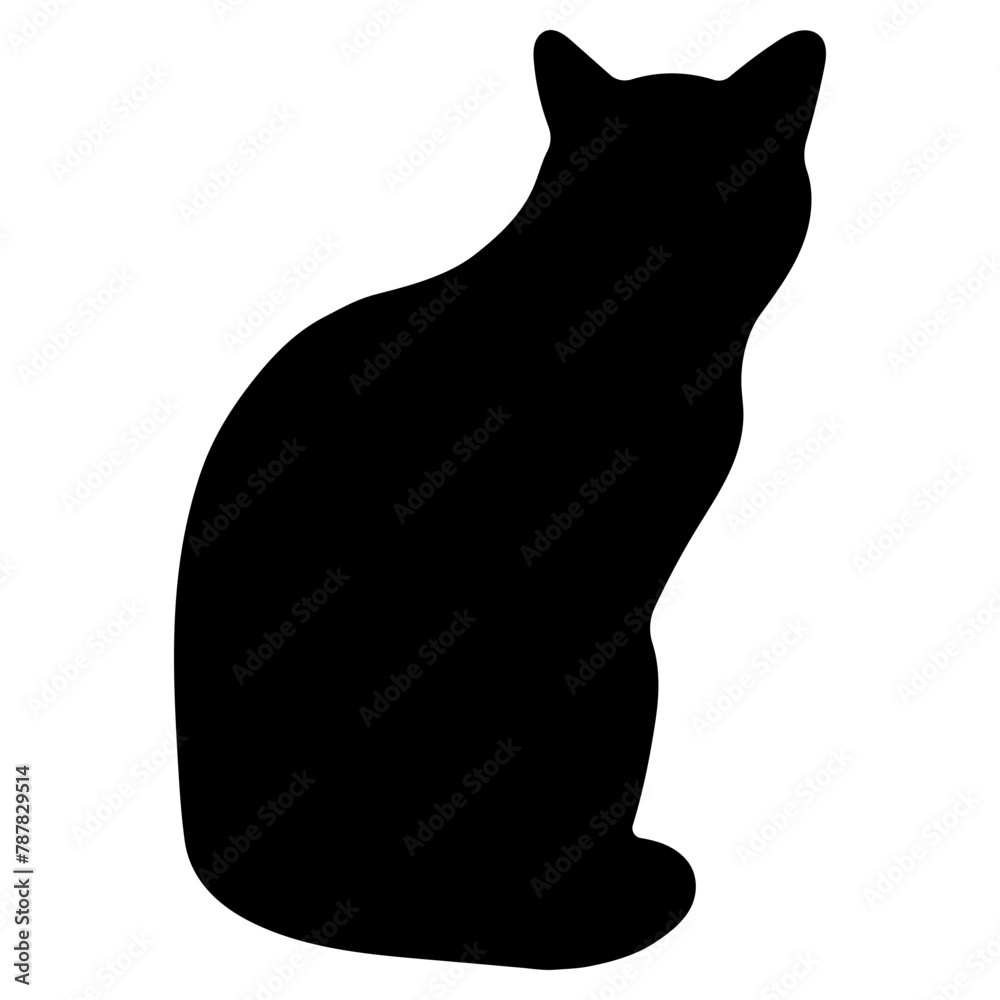 Fototapeta premium Cat shadow single 7 cute on a white background, vector illustration.