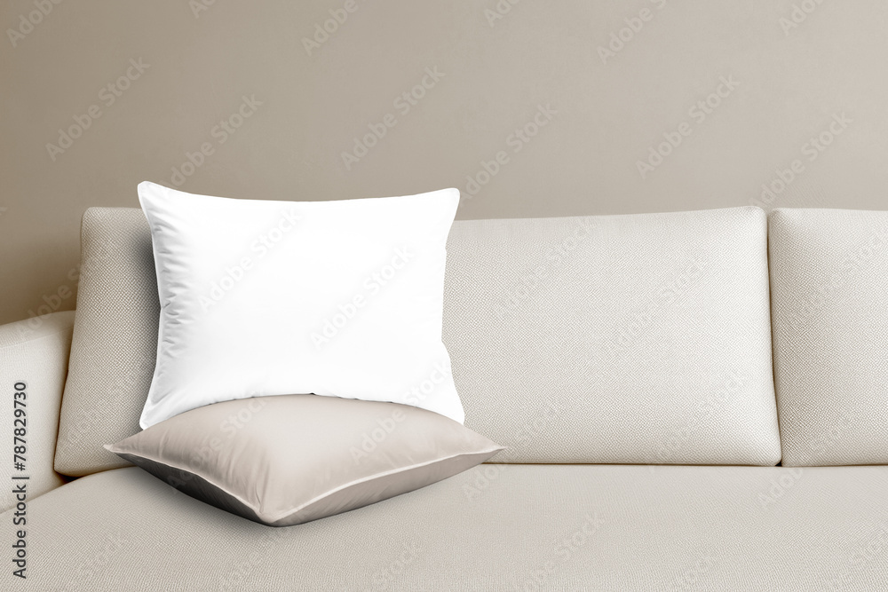 PNG cushion pillow case mockup, transparent design