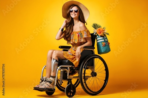 A young woman in a wheelchair