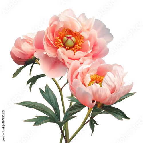 Peony flower isolated on white background © Num