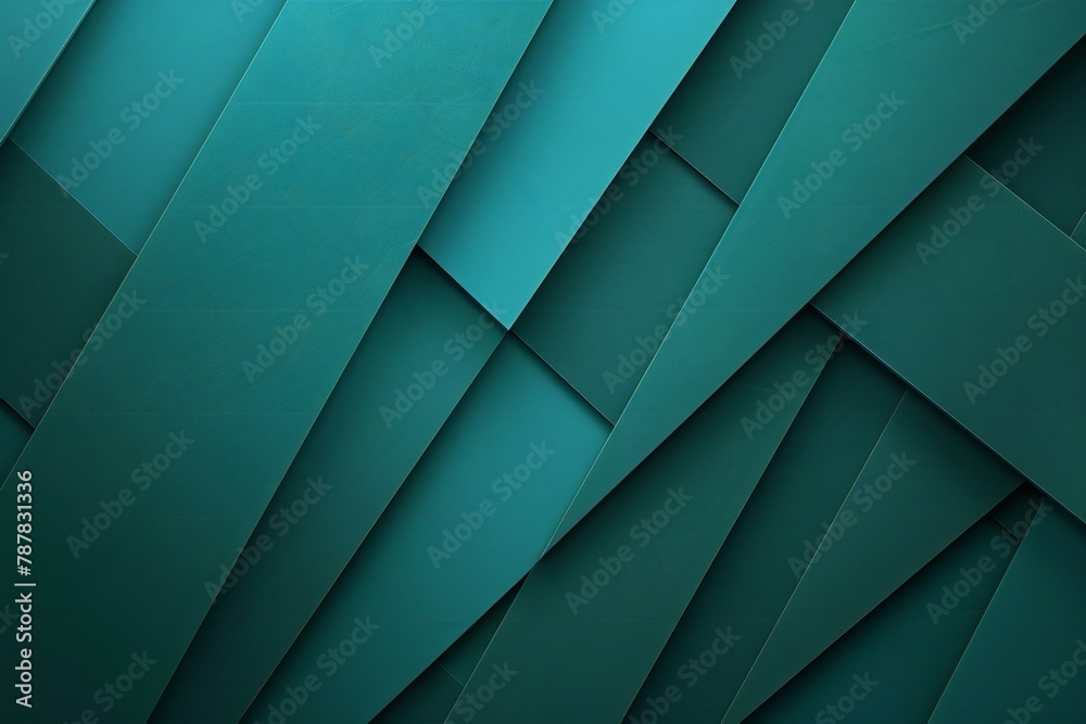 Abstract background made of geometric shapes in green tone,   render - obrazy, fototapety, plakaty 