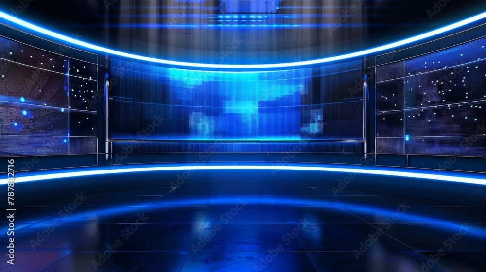 3D Virtual News Studio Background. 3d rendering 3D Virtual News Studio Background. 3d rendering