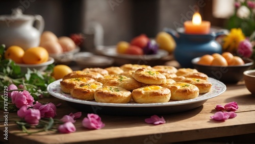 Gogal Sweet pastry made with butter, eggs, and sugar, often enjoyed during Novruz. photo