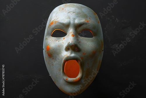 Theater mask on a dark background,  The concept of Halloween