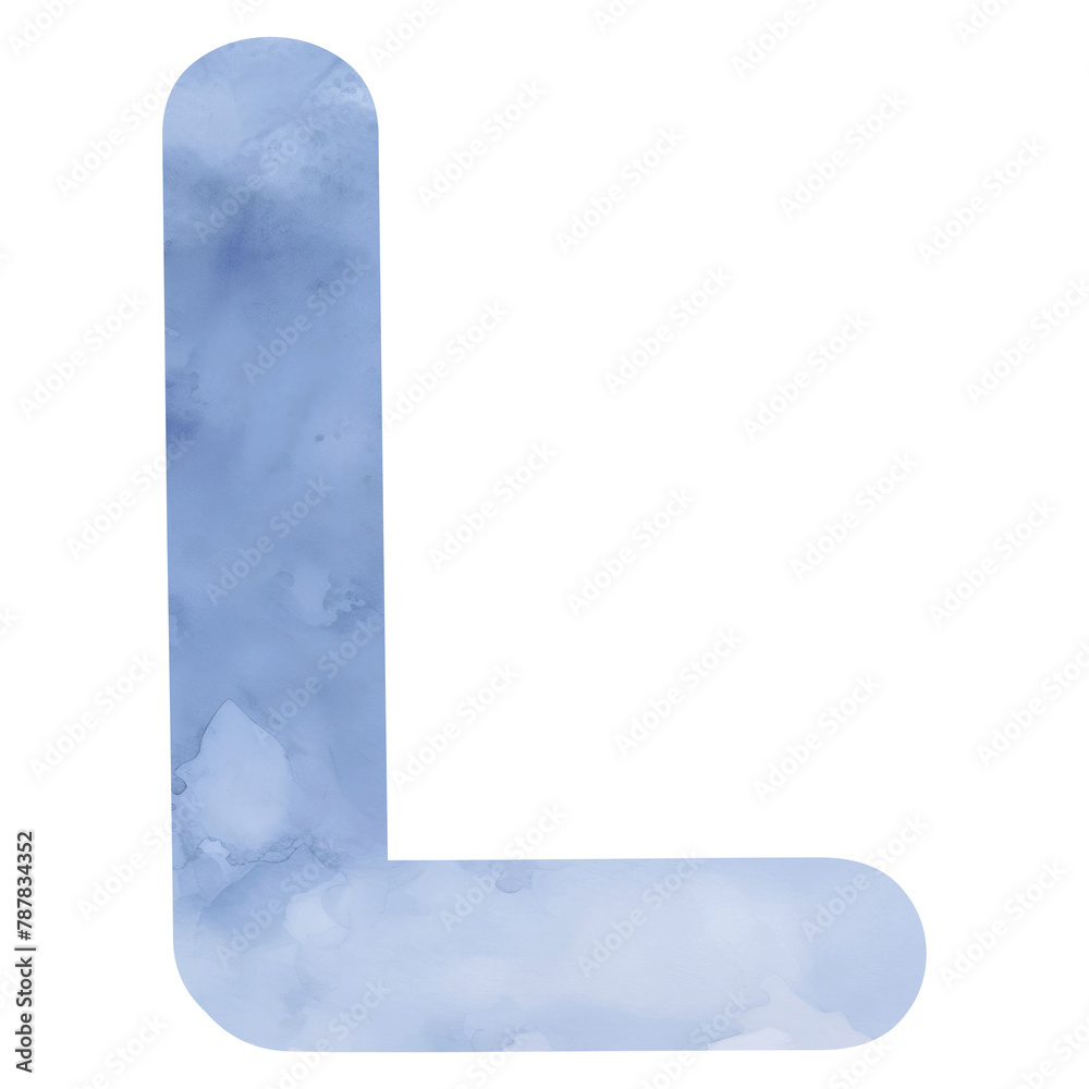Letter L png blue watercolor alphabet, transparent background Stock ...