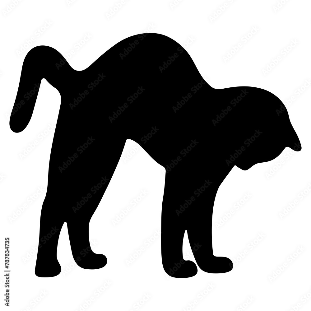 Fototapeta premium Cat shadow single 24 cute, png illustration.