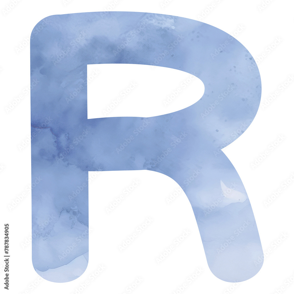 Letter R png blue watercolor alphabet, transparent background Stock ...