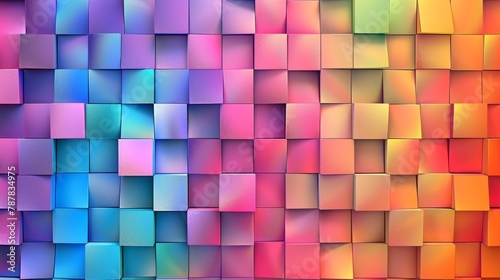 Rainbow-colored modern background with abstract squares