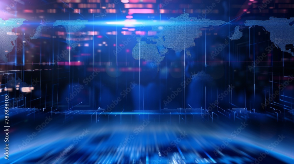 3D World News Background, digital world breaking news Studio Background 3D World News Background, digital world breaking news Studio Background