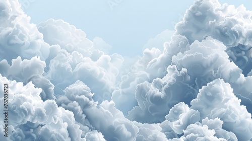 Realistic cloud border and weather meteo frame realistic modern illustration. Fluffy cirrus cumulus cloud isolated on transparent background. photo