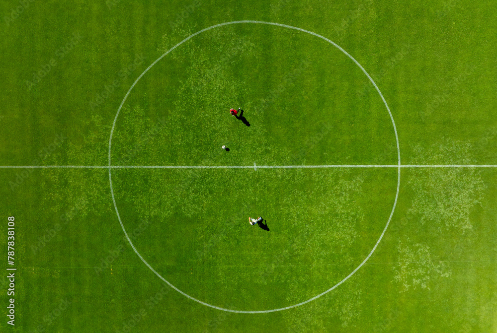 football in the middle of the football field