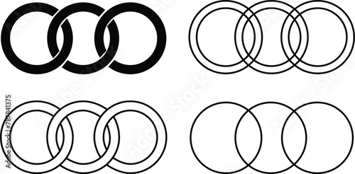Valokuva Icon of interlocking circles set