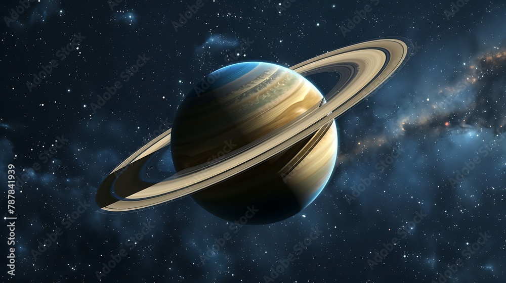 Saturn planet gas giant big planet with ring on dark sky background Saturn planet gas giant big planet with ring on dark sky background
