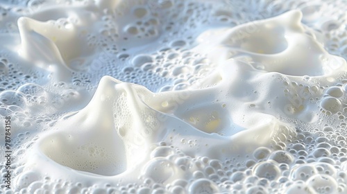 Bubbles and foam of white soap