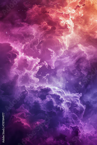 Cosmic Dreamscape: Interstellar Clouds in Violet Hues