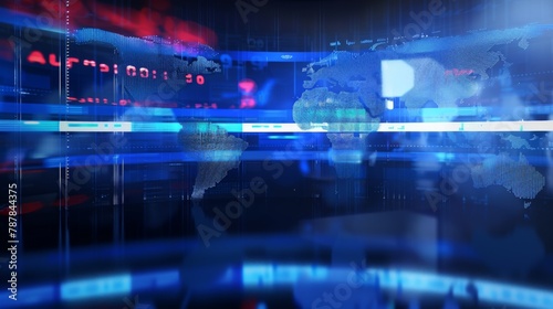 3D World News Background, digital world breaking news Studio Background