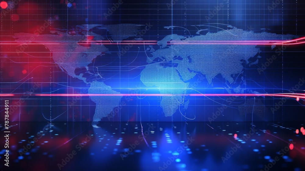 3D World News Background, digital world breaking news Studio Background 3D World News Background, digital world breaking news Studio Background