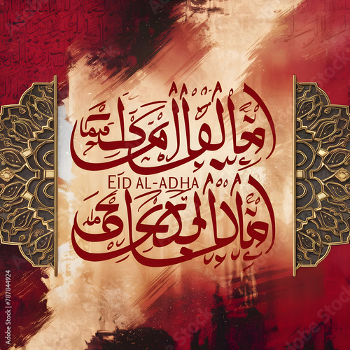 Arabic Eid Al Adha, Calligraphy. Typography.