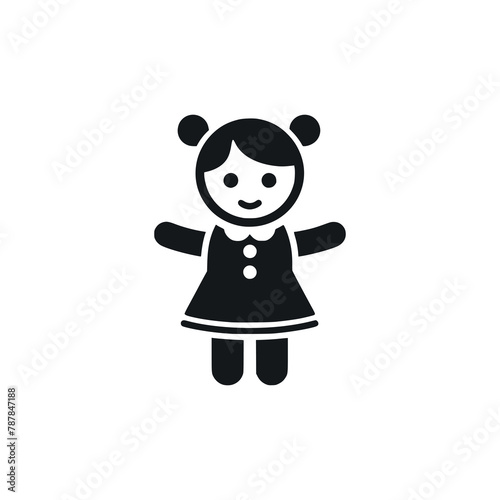 baby girl doll logo vector illustration template design