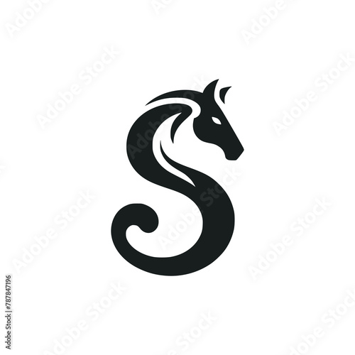 letter S horse creative logo vector illustration template design