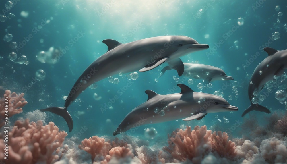 Fototapeta premium dolphins in the sea