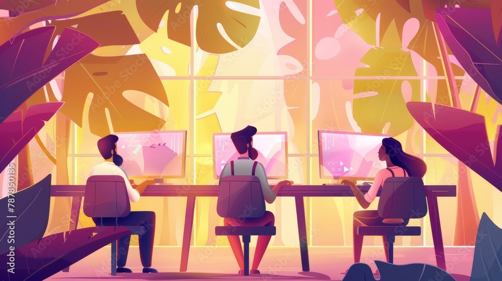 Banner of online education with students and teacher on screens. E-learning e-learning banner with sketch illustration. Banner of online education with students and teacher on screens. E-learning e-learning banner with sketch illustration.