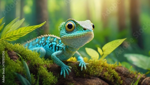 green Lizard on a branch