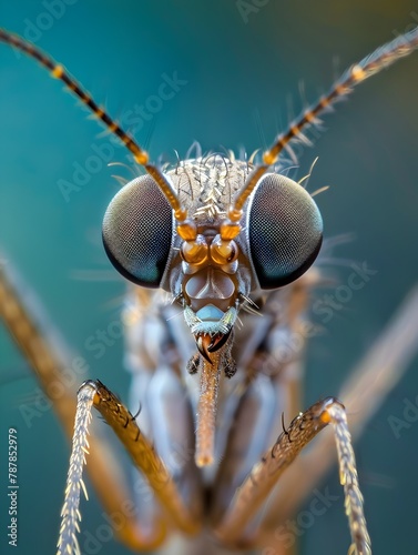 Captivating Macro Shot of a Mosquito s Intricate Eyes and Facial Features