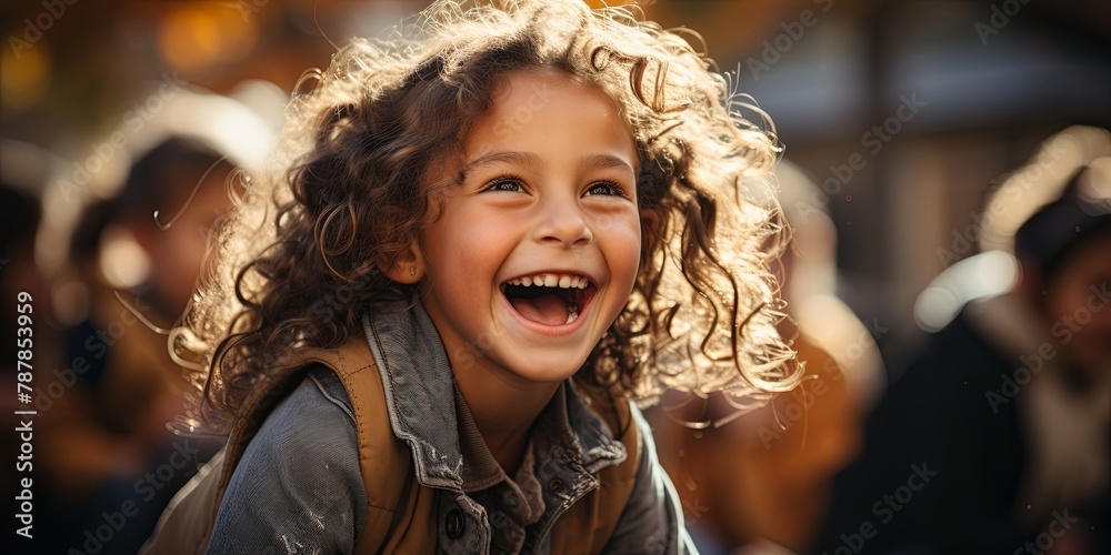 Smiling Little Girl With Curly Hair Smiling Little Girl With Curly Hair