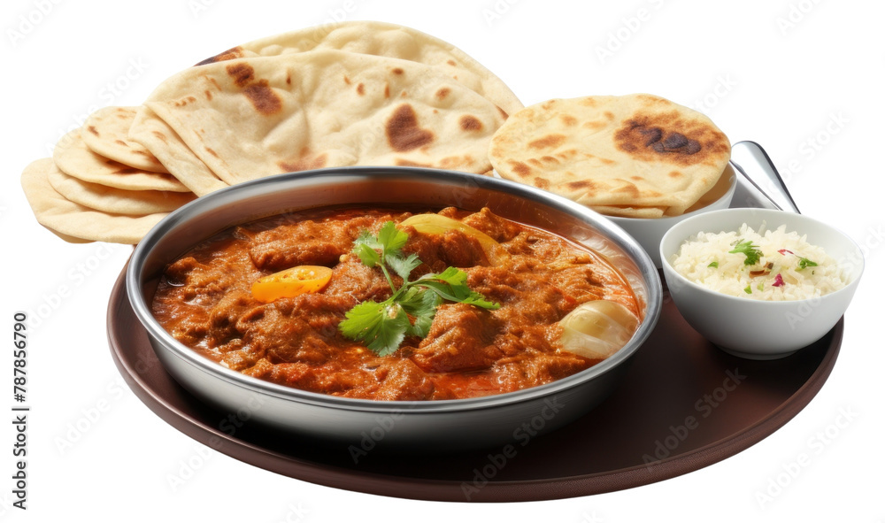 PNG Curry meal bread plate