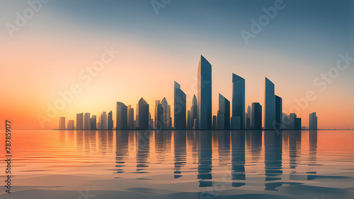 Urban skyline, financial area in the city center, business center, urban classics, commercial and technological background map photo