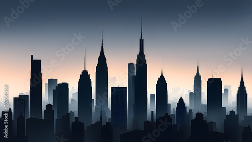 Urban skyline, financial area in the city center, business center, urban classics, commercial and technological background map