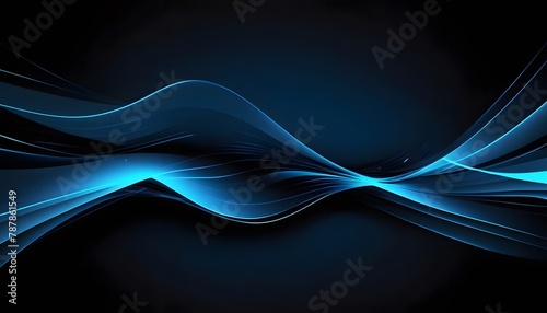 Blue abstract lines come together and define the direction, and technology background. 
