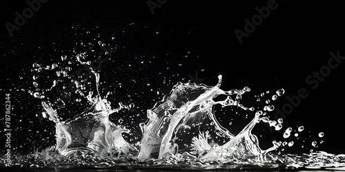 Splashing water on a black background. water splash refreshing black background photo