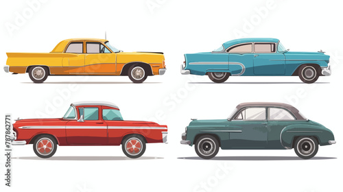 Four Cars or vehicles. Different types of cars 