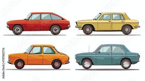 Four Cars or vehicles. Different types of cars 