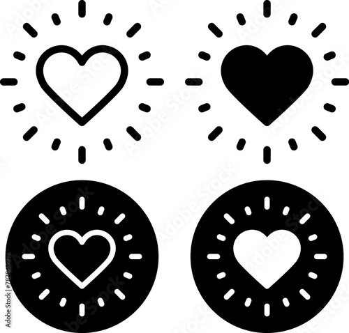 輝くハート　アイコンセット