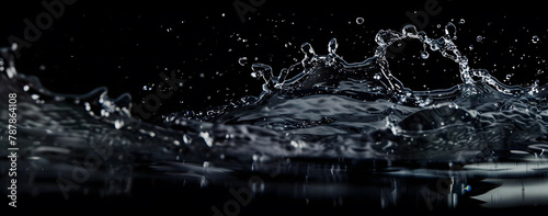 The movement of air in the water. Macro. Black and white. For eco concepts or drinks, liquids with bubbles, abstract backgrounds.