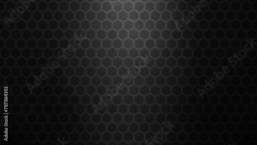 Closeup view of the black geometric hexagon