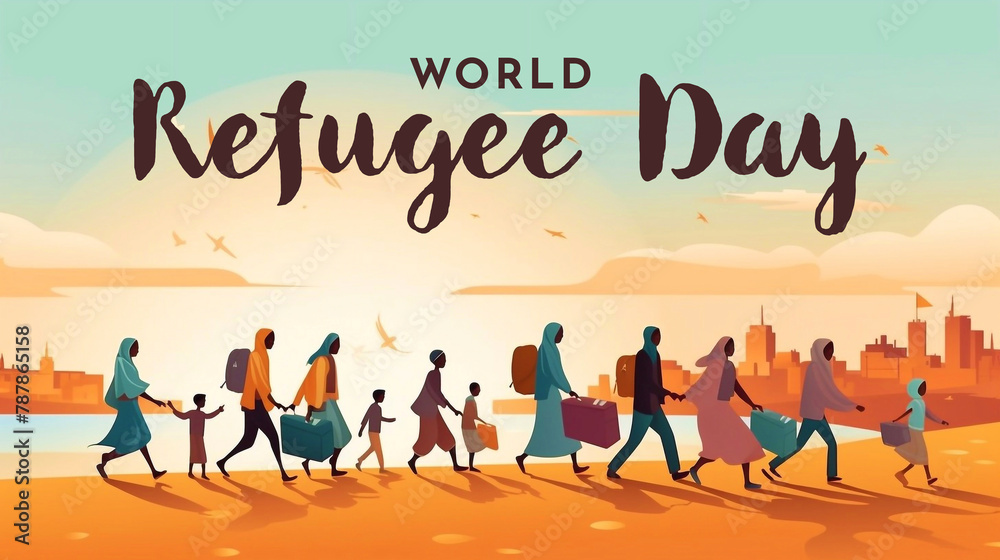 Obraz premium Refugee Day Poster Design