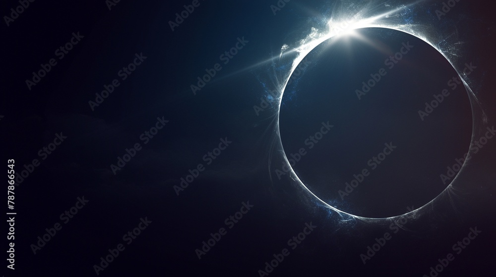 Obraz premium 皆既日食のテクスチャー、ダイヤモンドリング1