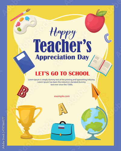 Vector illustration editable teacher appreciation day post banner template
