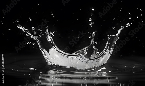 Splashing water on a black background. water splash refreshing black background