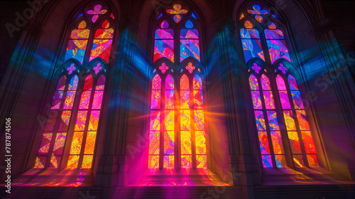 Stained Glass Windows Radiating Light 