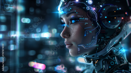 Cyber Woman with Futuristic Visor 